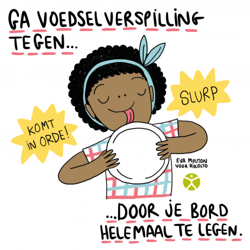 Weg met wegwerp en verspilling voedselverspilling